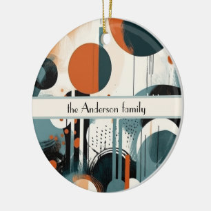 Adorno De Cerámica Resumen de arte retro, personalizable