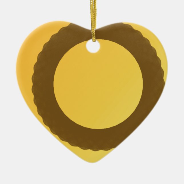 Adorno De Cerámica resumen de círculo en tierra marrón (Frente)