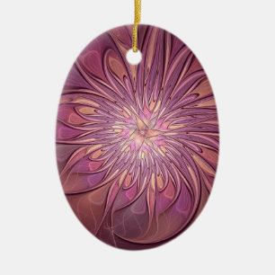 Adorno De Cerámica Resumen de colores de cerezo de arte fractal flora