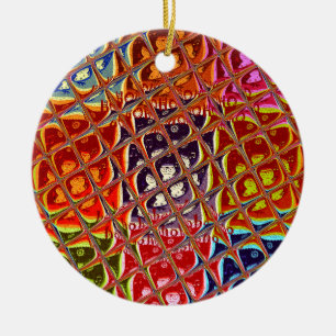 Adorno De Cerámica Resumen de Colores de Navidades.