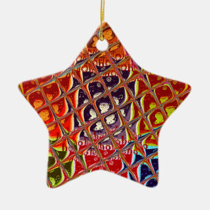 Adorno De Cerámica Resumen de Colores de Navidades.