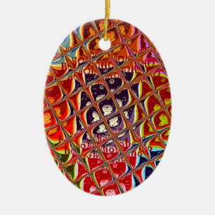 Adorno De Cerámica Resumen de Colores de Navidades.