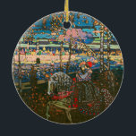 Adorno De Cerámica Resumen de la pareja de Kandinsky Riding Colorful<br><div class="desc">Esta pintura colorida es una pieza inicial del artista abstracto Wassily Kandinsky,  llamada Pareja Riding,  1906</div>