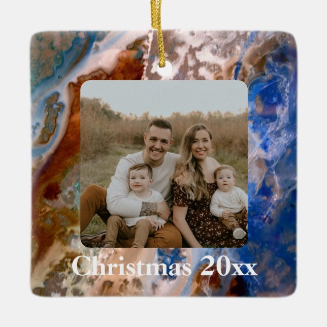 Adorno De Cerámica Resumen del patrón de espuma de agua de arena fina (Anverso)