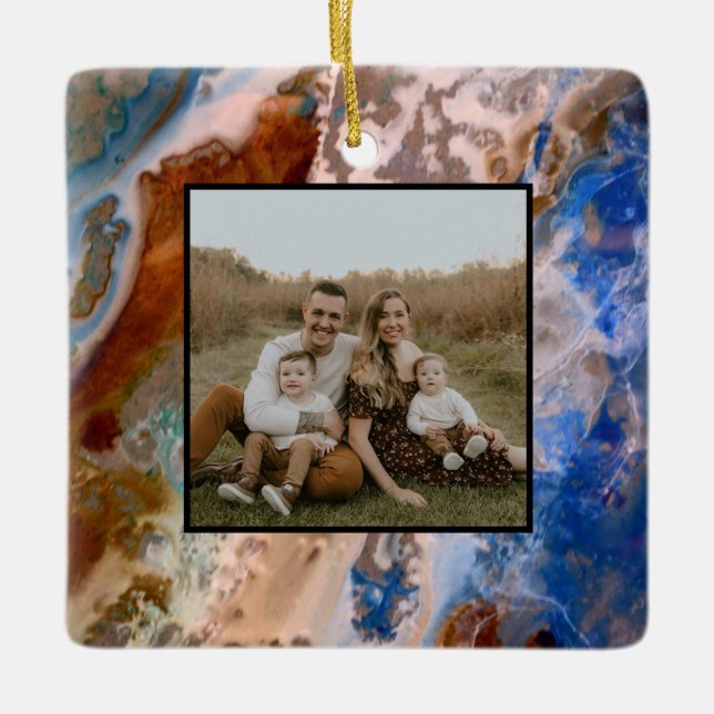 Adorno De Cerámica Resumen del patrón de espuma de agua de arena fina (Anverso)