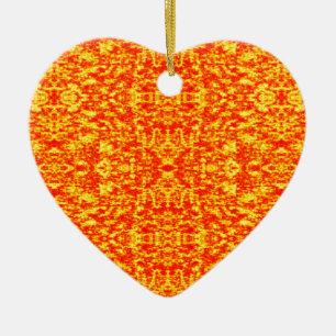Adorno De Cerámica Resumen Fractal En Rojo Y Naranja