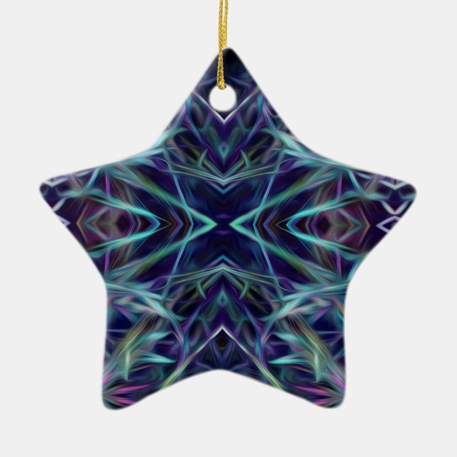 Adorno De Cerámica Resumen gráfico azul y rosa (Frente)