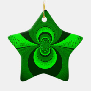 Adorno De Cerámica Resumen Modelo caleidoscopio Groovy Verde Brillant