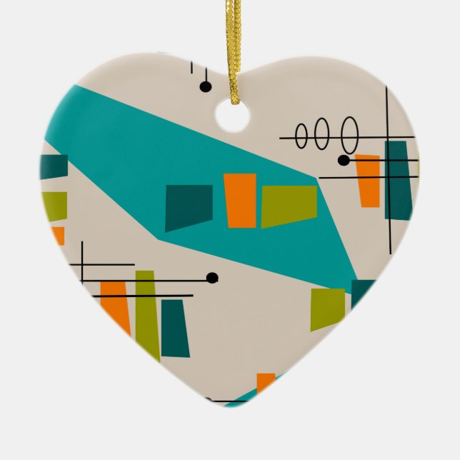 Adorno De Cerámica Resumen moderno de mediados de siglo #55 (Frente)