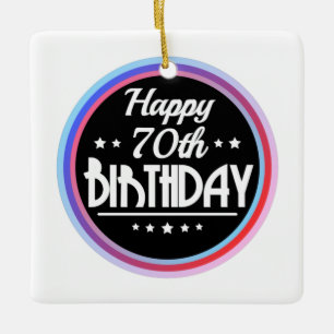 Adorno De Cerámica Resumen moderno Feliz cumpleaños número 70