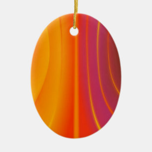 Adorno De Cerámica Resumen Naranja Swirl Ornament