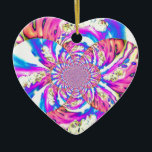 Adorno De Cerámica Resumen orquídeas rosa rosa floral mandala rosa<br><div class="desc">mandala de orquídeas blancas abstractas y románticas - con remolinos de color rosa y naranja - pintura acuática original de H Cooper</div>
