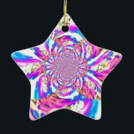 Adorno De Cerámica Resumen orquídeas rosa rosa floral mandala rosa<br><div class="desc">mandala de orquídeas blancas abstractas y románticas - con remolinos de color rosa y naranja - pintura acuática original de H Cooper</div>