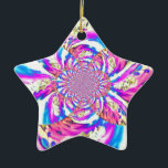 Adorno De Cerámica Resumen orquídeas rosa rosa floral mandala rosa<br><div class="desc">mandala de orquídeas blancas abstractas y románticas - con remolinos de color rosa y naranja - pintura acuática original de H Cooper</div>