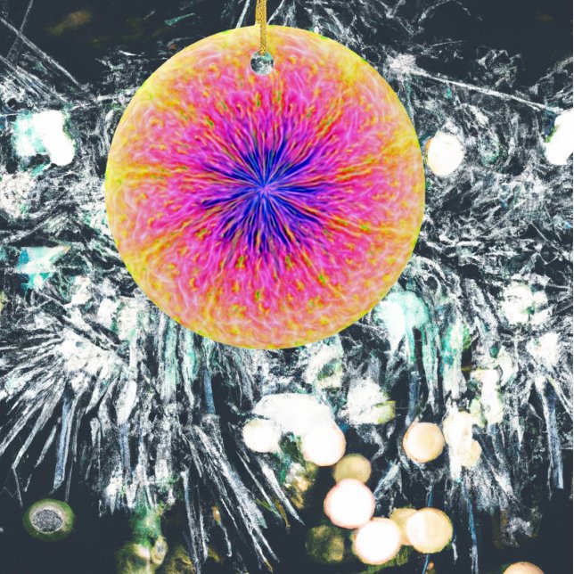 Adorno De Cerámica Resumen Rosa delgado y Naranja (Subido por el creador)