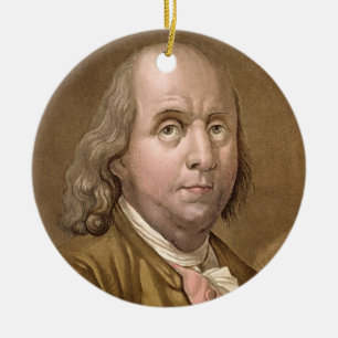 Adorno De Cerámica Retrato de Benjamin Franklin (1706-90), del 'Le