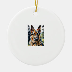 Adorno De Cerámica Retrato de cabeza de perro pastor alemán Perro Mas