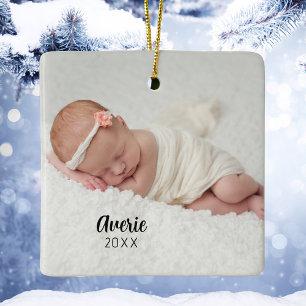 Adorno De Cerámica Retrato de foto de bebé personalizado 2 caras Navi