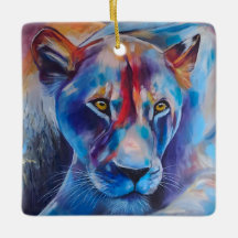 Retrato de gato salvaje pintado a mano