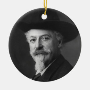 Adorno De Cerámica Retrato de Guillermo F. Cody a.k.a. Buffalo Bill