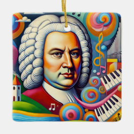 Adorno De Cerámica Retrato de Johann Sebastian Bach