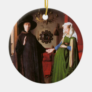 Adorno De Cerámica Retrato de Juan Arnolfini y su esposa