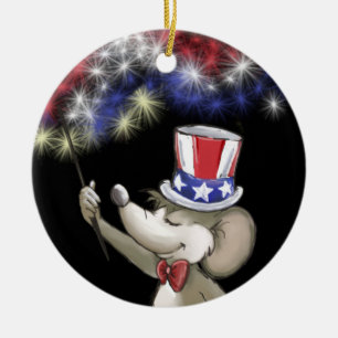 Adorno De Cerámica Retrato de la celebración de la noche del 4 de jul
