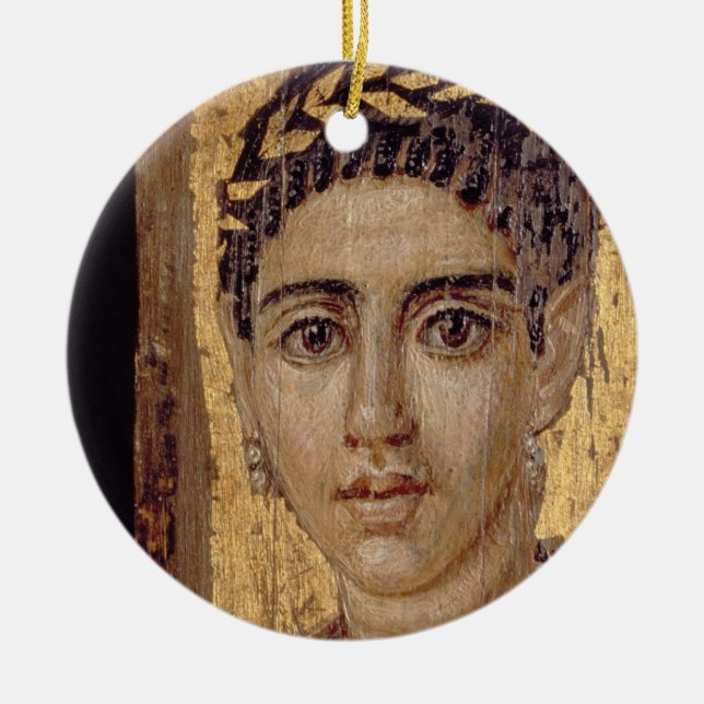Adorno De Cerámica Retrato de la momia de una mujer, de Fayum, (Frente)