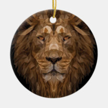 Retrato de león geométrico