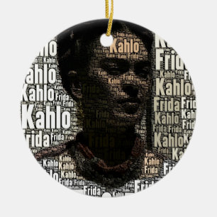Adorno De Cerámica Retrato de letras de Frida Kahlo