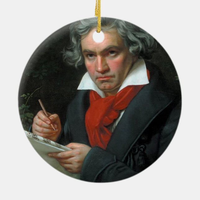 Adorno De Cerámica Retrato de Ludwig van Beethoven (Atrás)