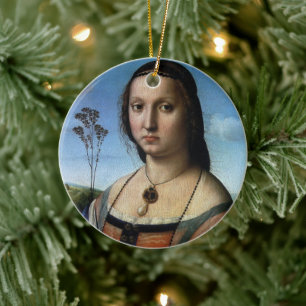 Adorno De Cerámica Retrato de Maddalena Doni por Rafael Sanzio
