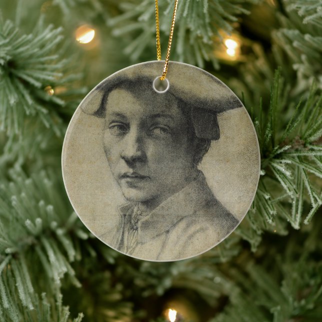 Adorno De Cerámica Retrato de Miguel Ángel de Andrea Quaratesi (Árbol)