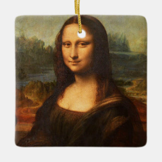 Adorno De Cerámica Retrato de Mona Lisa pintando a Leonardo Da Vinci