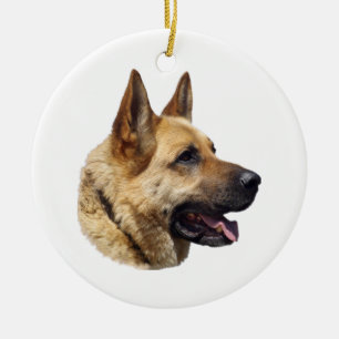 Adorno De Cerámica Retrato de perro pastor alsaciano alemán