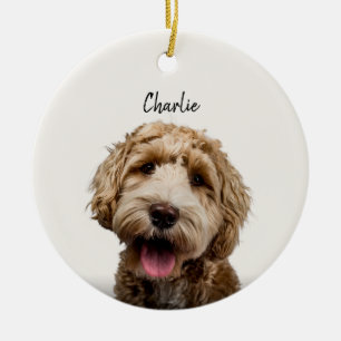 Adorno De Cerámica Retrato de Perro Personalizado con Nombre a Medida