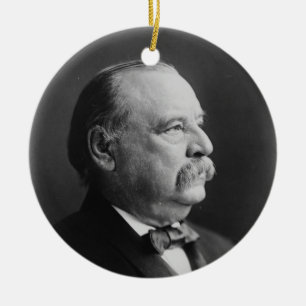 Adorno De Cerámica Retrato de presidente Stephen Grover Cleveland