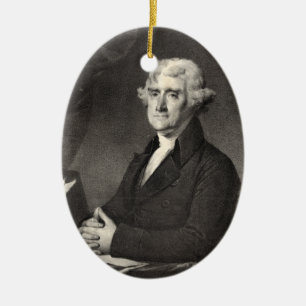Adorno De Cerámica Retrato de Thomas Jefferson