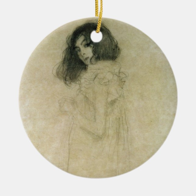Adorno De Cerámica Retrato de una mujer joven, 1896-97 (Frente)