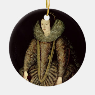Adorno De Cerámica Retrato de una señora en vestido isabelino