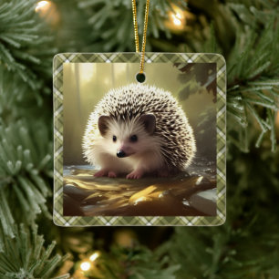 Adorno De Cerámica Retrato de vida silvestre del bebé de Hedgehog Per
