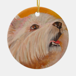 Adorno De Cerámica Retrato de West Highland White Terrier