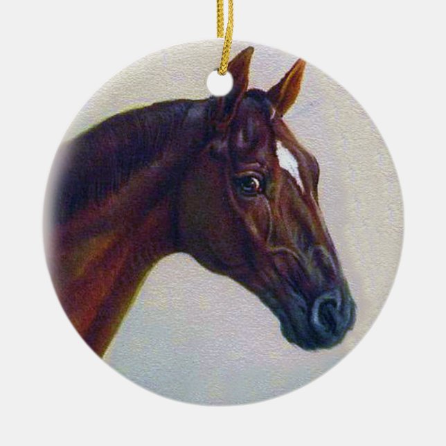Adorno De Cerámica Retrato del caballo (Frente)