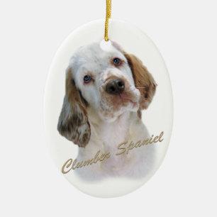 Adorno De Cerámica Retrato del perro de aguas de Clumber