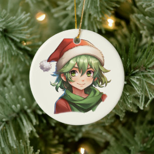 Adorno De Cerámica Retrato Elf de navidades
