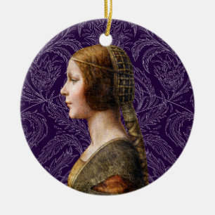 Adorno De Cerámica Retrato Leonardo da Vinci La Bella Principessa