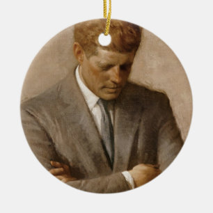 Adorno De Cerámica Retrato Oficial de John F. Kennedy
