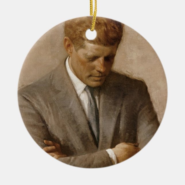 Adorno De Cerámica Retrato Oficial de John F Kennedy (Frente)