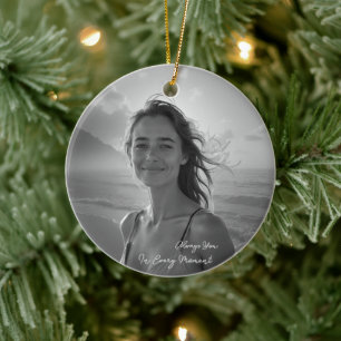 Adorno De Cerámica Retrato personalizado de ella: regalo de foto simp