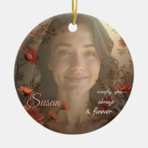 Adorno De Cerámica Retrato personalizado para ella: regalo de foto pe